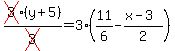 cross%283%29%28y%2B5%29%2Fcross%283%29=3%2811%2F6-%28x-3%29%2F2%29