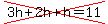 cross%283h%2B2h%2Bh=11%29