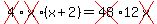 cross%284%29cross%28x%29%28x%2B2%29=cross%2848%2912cross%28x%29