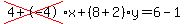 cross%284%2B-4%29%2Ax%2B%288%2B2%29%2Ay=6-1