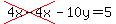 cross%284x-4x%29-10y=5