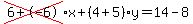 cross%286%2B-6%29%2Ax%2B%284%2B5%29%2Ay=14-8