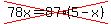 cross%2878x=87%285-x%29%29