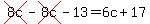 cross%288c%29-cross%288c%29-13=6c%2B17