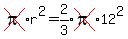 cross%28pi%29%2Ar%5E2=expr%282%2F3%29cross%28pi%29%2A12%5E2
