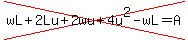 cross%28wL%2B2Lu%2B2wu%2B4u%5E2-wL=A%29