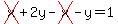 cross%28x%29%2B2y-cross%28x%29-y=1+
