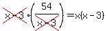 cross%28x-3%29%2854%2Fcross%28x-3%29%29=x%28x-3%29
