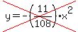 cross%28y=-%2811%2F108%29x%5E2%29