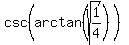 csc%28arctan%28sqrt%281%2F4%29%29%29