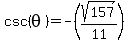 csc%28theta%29=-%28sqrt%28157%29%2F11%29