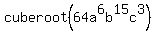 cuberoot%2864a%5E6b%5E15c%5E3%29+
