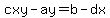 cxy-ay+=+b+-+dx