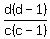 d%28d-1%29%2Fc%28c-1%29