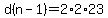 d%28n-1%29=2%2A2%2A23