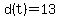 d%28t%29=13