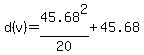 d%28v%29=45.68%5E2%2F20%2B45.68