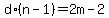 d%2A%28n-1%29=2m-2