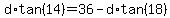 d%2Atan%2814%29+=+36+-+d%2Atan%2818%29