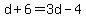 d%2B6=3d-4