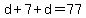 d%2B7%2Bd=77
