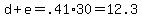 d%2Be=.41%2A30=12.3