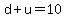 d%2Bu=10
