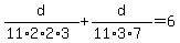 d%2F%2811%2A2%2A2%2A3%29%2Bd%2F%2811%2A3%2A7%29=6