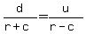 d%2F%28r%2Bc%29=u%2F%28r-c%29