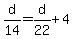d%2F14=d%2F22%2B4