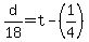 d%2F18+=+t+-+%281%2F4%29