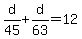 d%2F45%2Bd%2F63=12