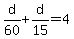 d%2F60+%2B+d%2F15+=+4
