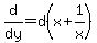 d%2Fdy=d%28x%2B1%2Fx%29