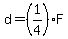 d=%281%2F4%29F