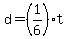 d=%281%2F6%29t