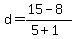d=%2815-8%29%2F%285%2B1%29