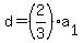 d=%282%2F3%29a%5B1%5D