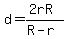 d=%282rR%29%2F%28R-r%29