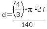 d=%284%2F3%29pi%2A27%2F%28140%29