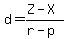 d=%28Z-X%29%2F%28r-p%29