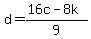 d=+%2816c-8k%29%2F9+