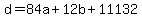 d=+84a+%2B+12b+%2B+11132
