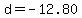 d=-12.80