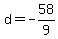 d=-58%2F9