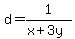 d=1%2F%28x%2B3y%29
