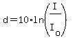 d=10%2Aln%28I%2FI%5Bo%5D%29