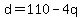 d=110-4q