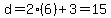 d=2%286%29%2B3=15