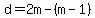 d=2m-%28m-1%29